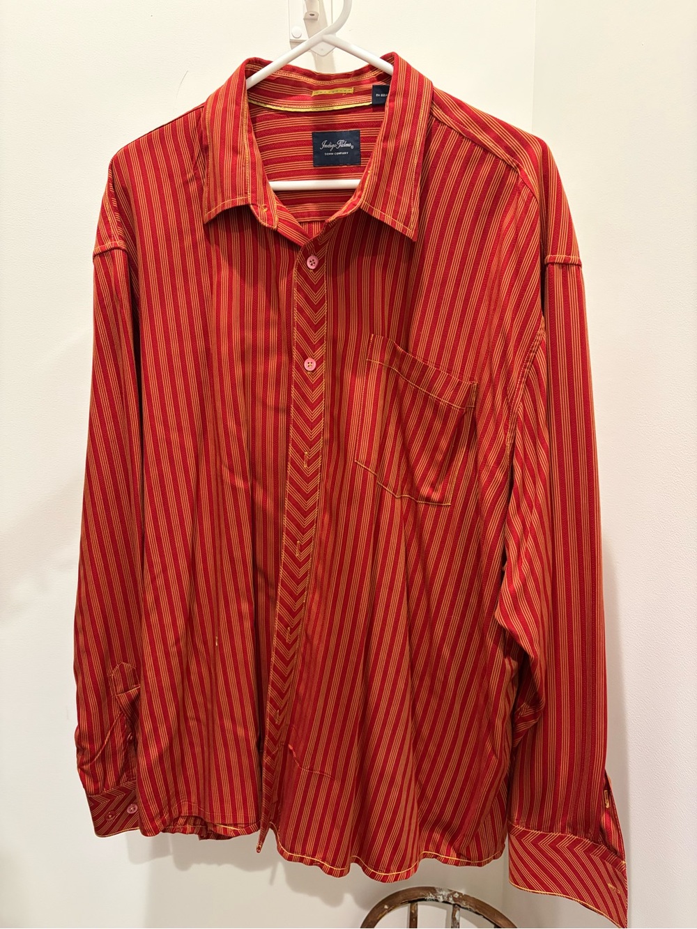 Indigo Palms Fall Colored Striped Men’s Button-Down Shirt